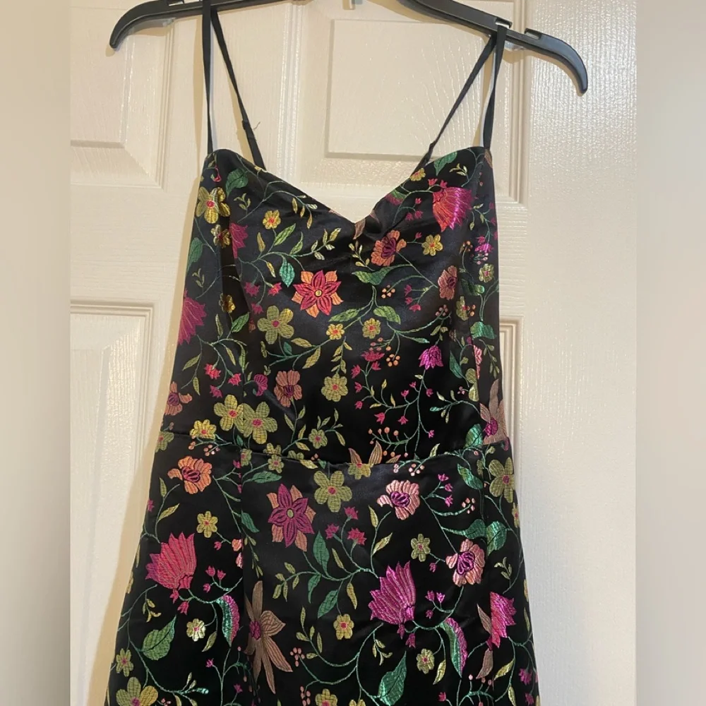 Lulu's Black Maxi Dress with Pink Floral Design - Picture 5 of 10